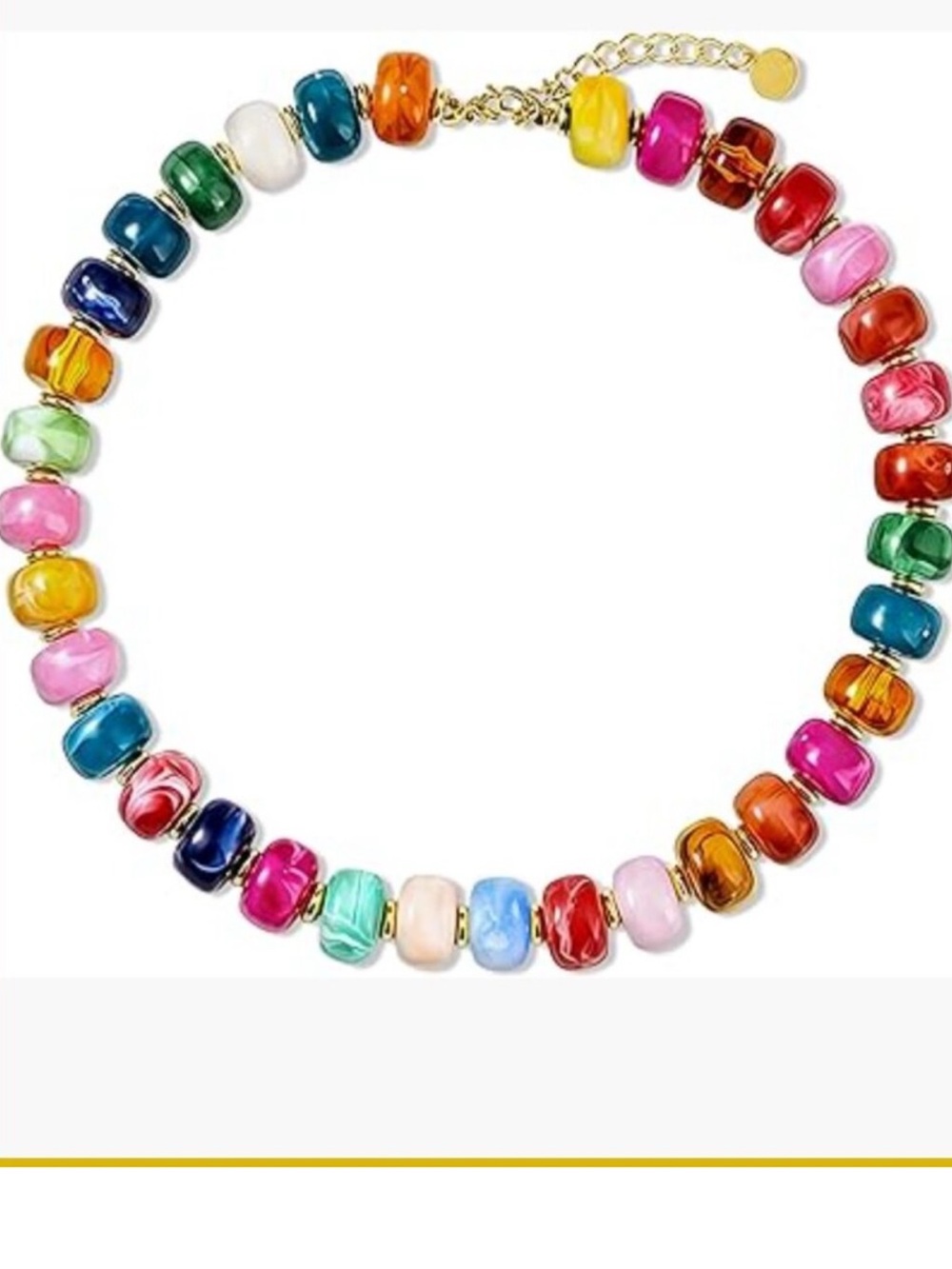 Chunky Beaded Adjustable Choker Necklace, Summer Boho Style Statement new